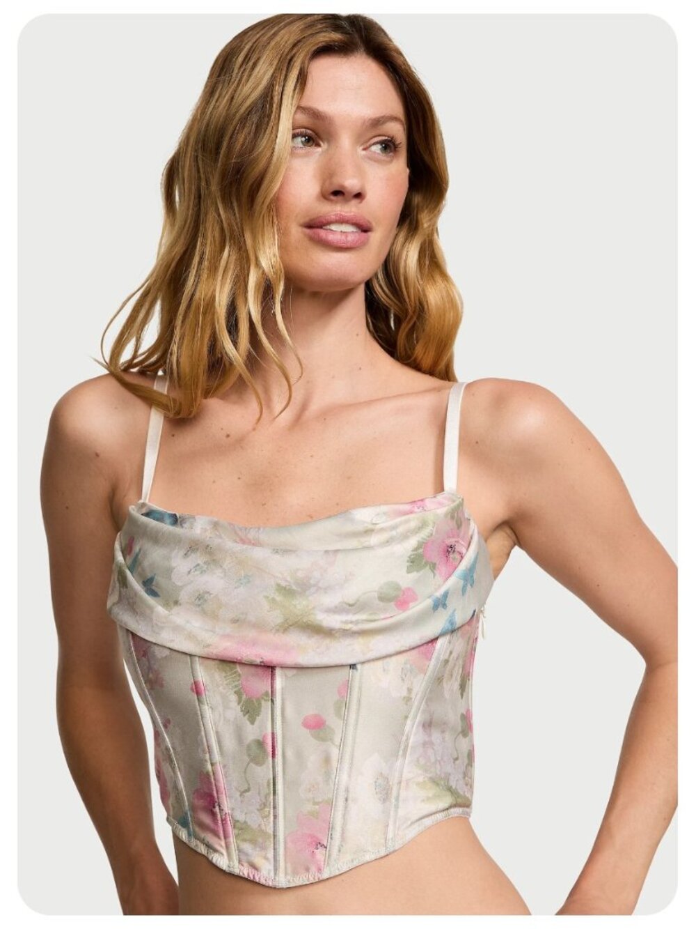 NWT Victoria’s Secret Delicate Garden Satin Draped Corset Top sz M / DD